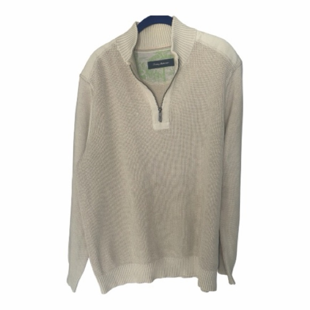 Tommy Bahama Men's Beige Zip-Up Sweater Size XL - Picture 4 of 11